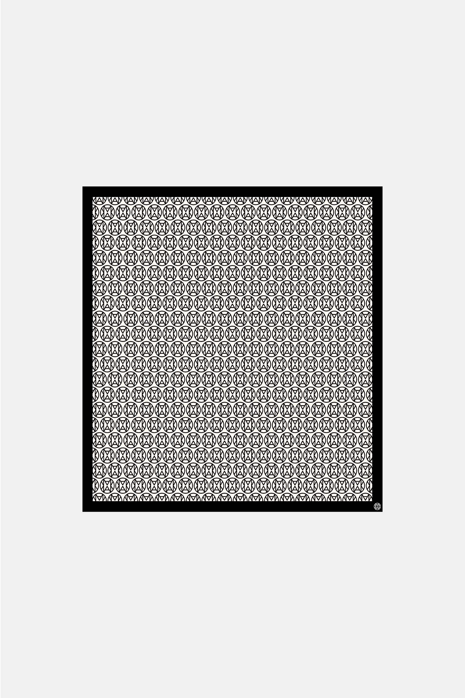 MAANKA MONOGRAM SILK SCARF BLACK