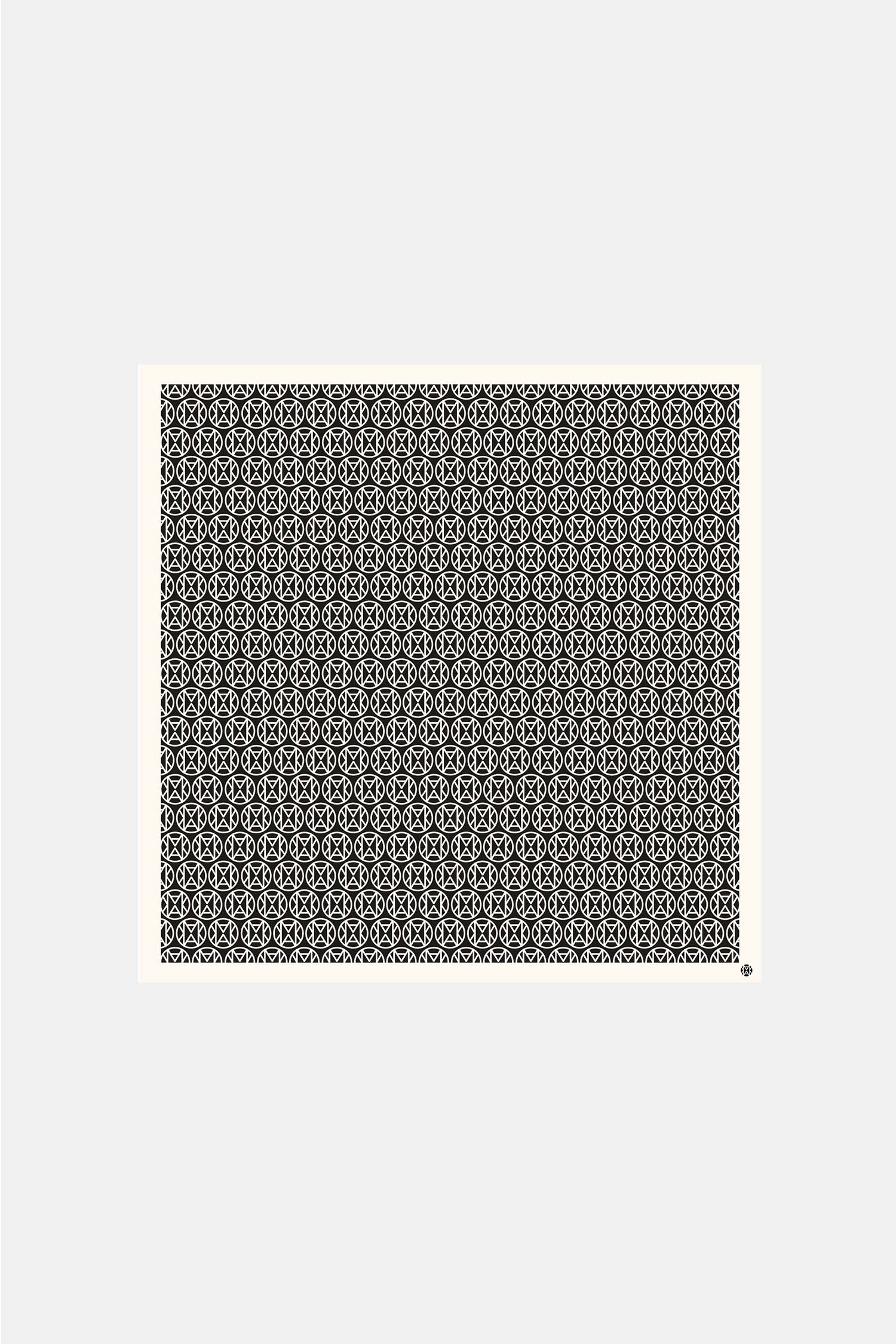 MAANKA MONOGRAM SILK SCARF CRÈME